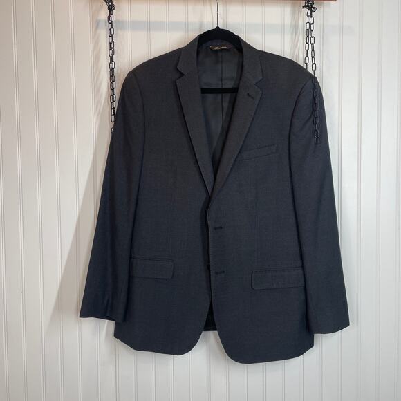 Rossini Men’s Charcoal Single Breasted Two Buttons Blazer Jacket Size 44R - Picture 1 of 7